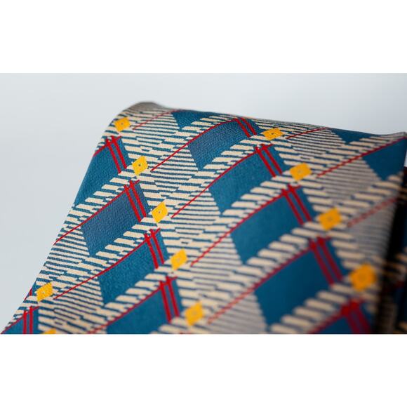 Vintage Dunhill Silk Argyle Striped Tie Luxury Wedding Preppy Business Corporate - Picture 6 of 15